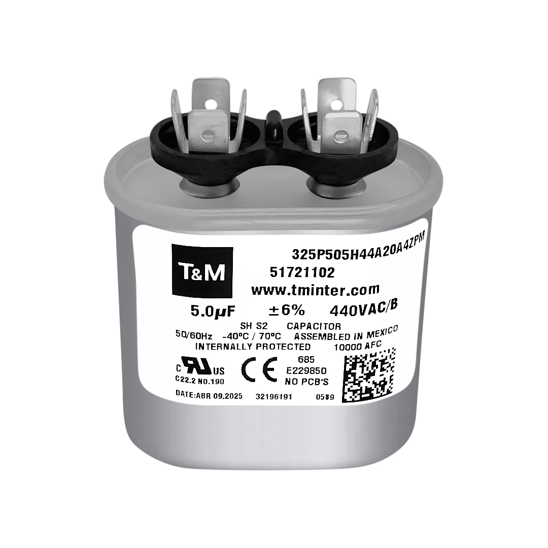 3 Motor Run Capacitor 5.0 MF 440/370 VAC Oval - Image 1